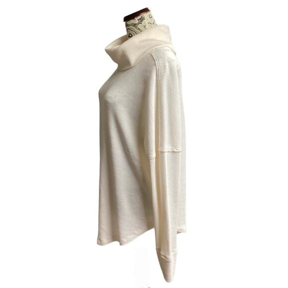 Maeve by Anthropologie cream waffle knit cowl neck size XL - Picture 2 of 9